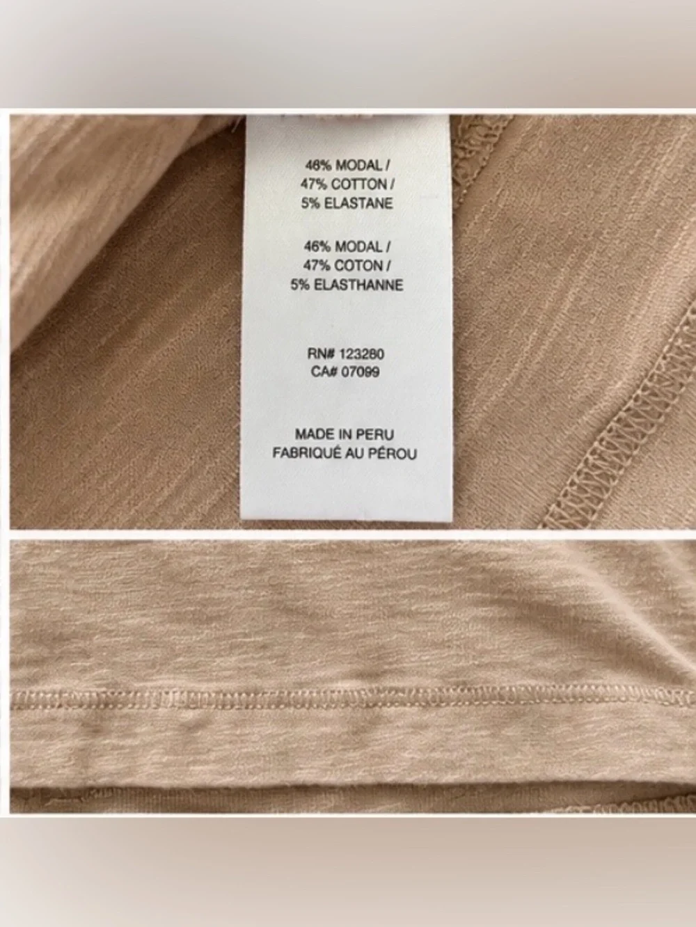 TravisMathew Women’s M Beige Modal Blend Crewneck Tee Shirt Soft Basic - Picture 6 of 6